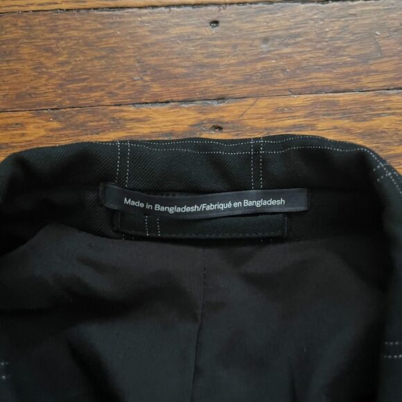 H&M Men's 42R Black Plaid Skinny Fit Two Button Blazer Jacket Sport Coat - Picture 4 of 11